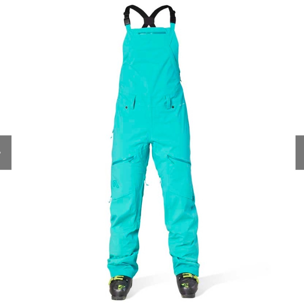 Flylow Foxy Aqua turquoise teal snowboarding ski bib size small used
